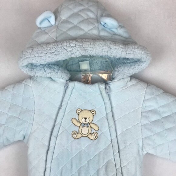 Little Me Clothes for Baby Boys Girls Quilted Velour Pram Fall Winter Snowsuit - Picture 6 of 7
